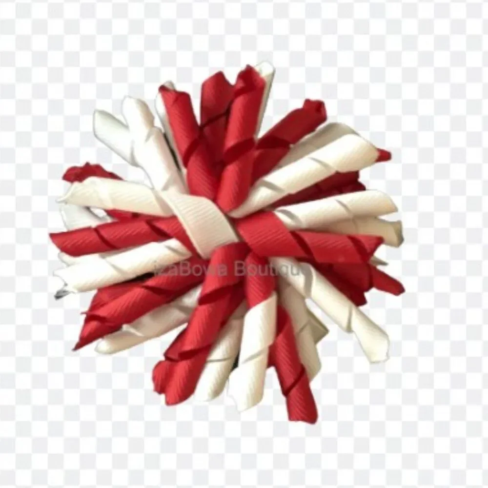 Red & White Korker Bow   4B2030  Handmade NWT Boutique